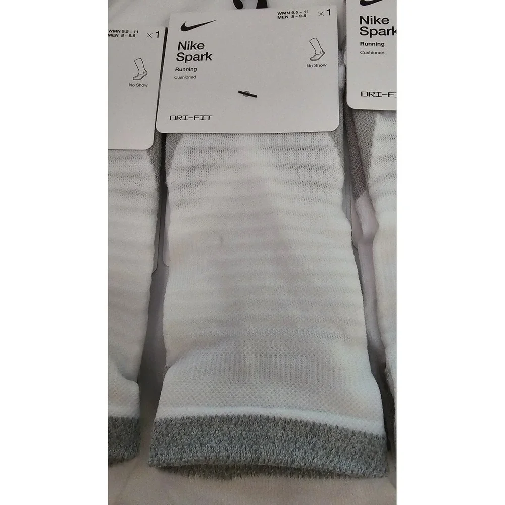 New 3 Pair Nike Spark Running No Show Dri Fit Unisex Women 9.5-11 Men 8-9.5